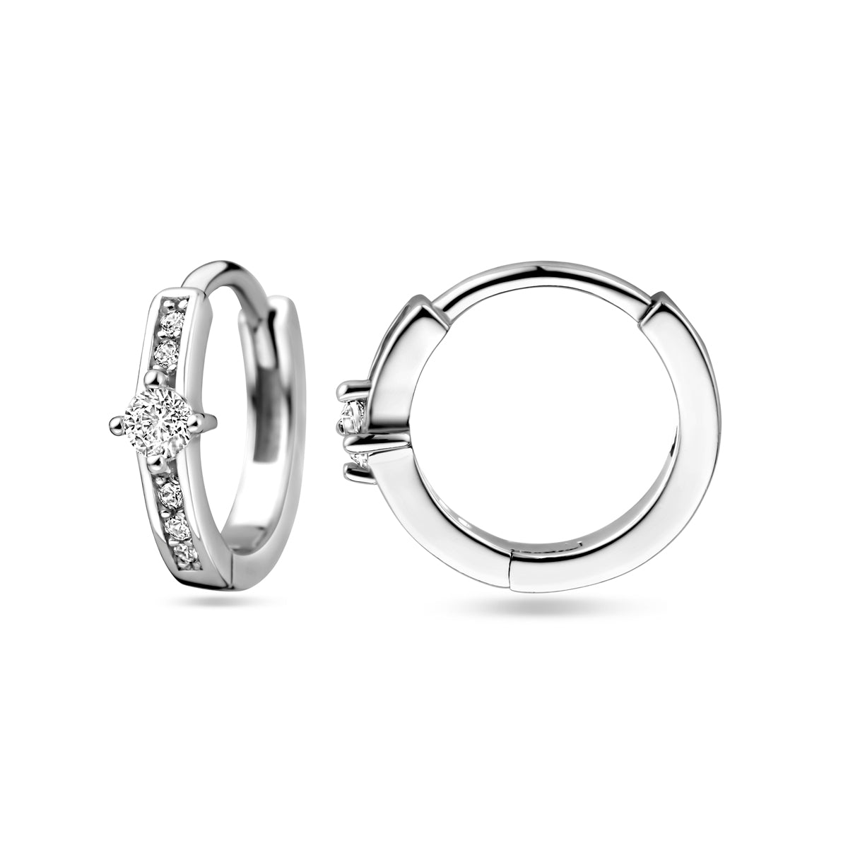 vDam Klapoorringen Zirkonia 11,3 Mm Zilver Gerhodineerd 1328900