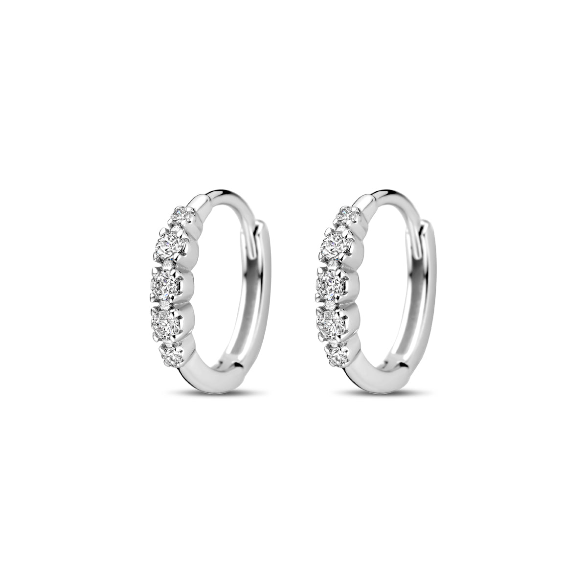 vDam Klapoorringen Zirkonia 11,5 Mm Zilver Gerhodineerd 1338992