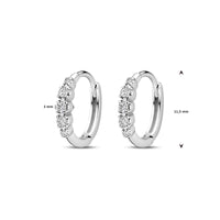 vDam Klapoorringen Zirkonia 11,5 Mm Zilver Gerhodineerd 1338992