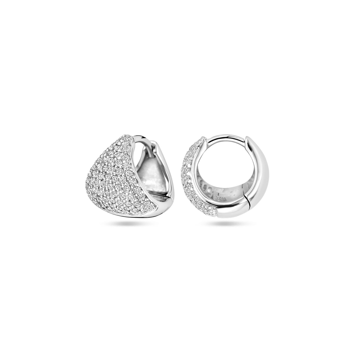 vDam Klapoorringen Zirkonia 11 Mm Zilver Gerhodineerd 1339356