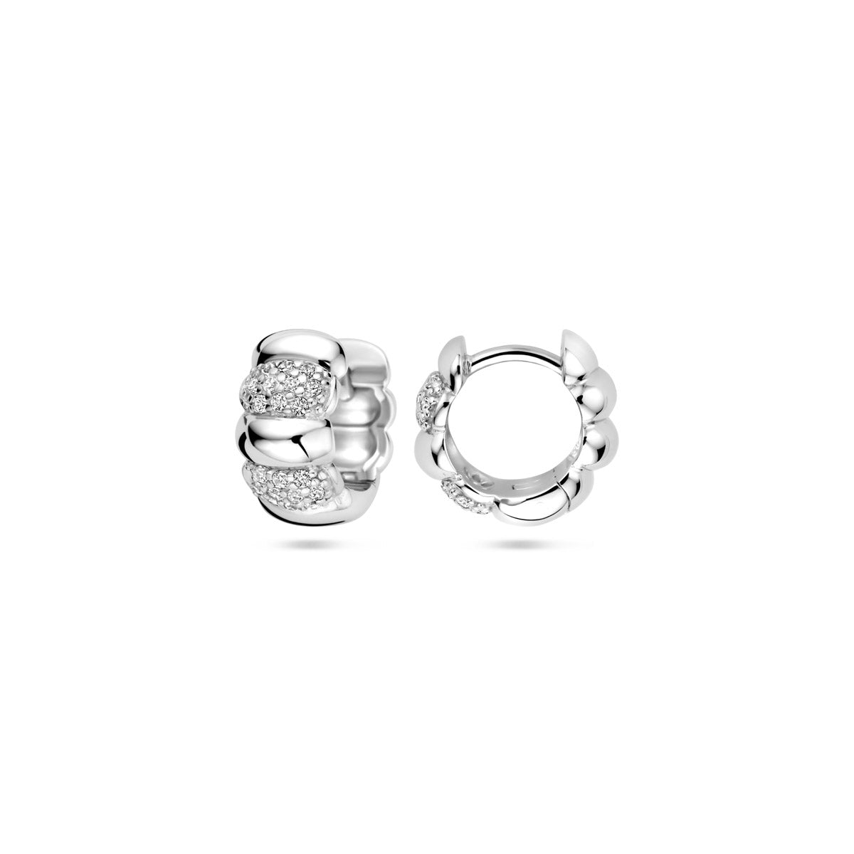 vDam Klapoorringen Zirkonia 11 Mm Zilver Gerhodineerd 1339869