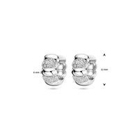 vDam Klapoorringen Zirkonia 11 Mm Zilver Gerhodineerd 1339869