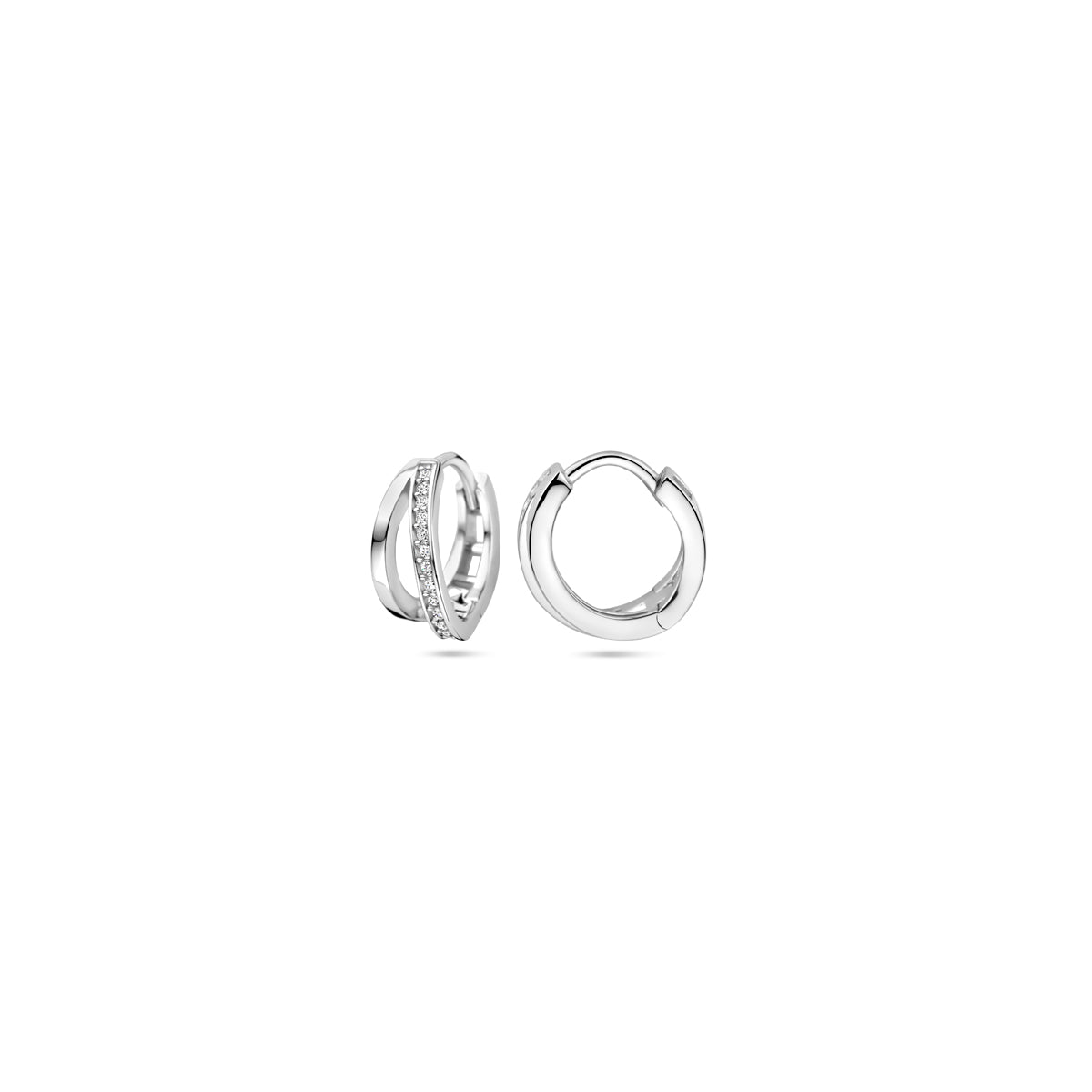 vDam Klapoorringen Zirkonia 12,5 Mm Zilver Gerhodineerd 1328901
