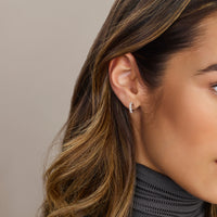 vDam Klapoorringen Zirkonia 12,5 Mm Zilver Gerhodineerd 1340813