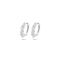 vDam Klapoorringen Zirkonia 12,5 Mm Zilver Gerhodineerd 1340813