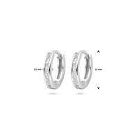 vDam Klapoorringen Zirkonia 12 Mm Zilver Gerhodineerd 1339110