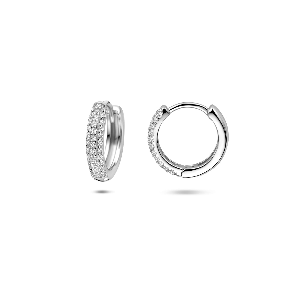 vDam Klapoorringen Zirkonia 13,5 Mm Zilver Gerhodineerd 1341362