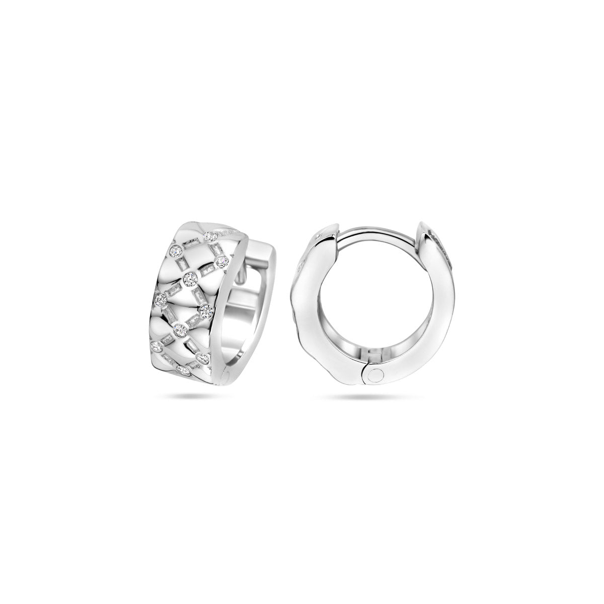 vDam Klapoorringen Zirkonia 13 Mm Zilver Gerhodineerd 1340039