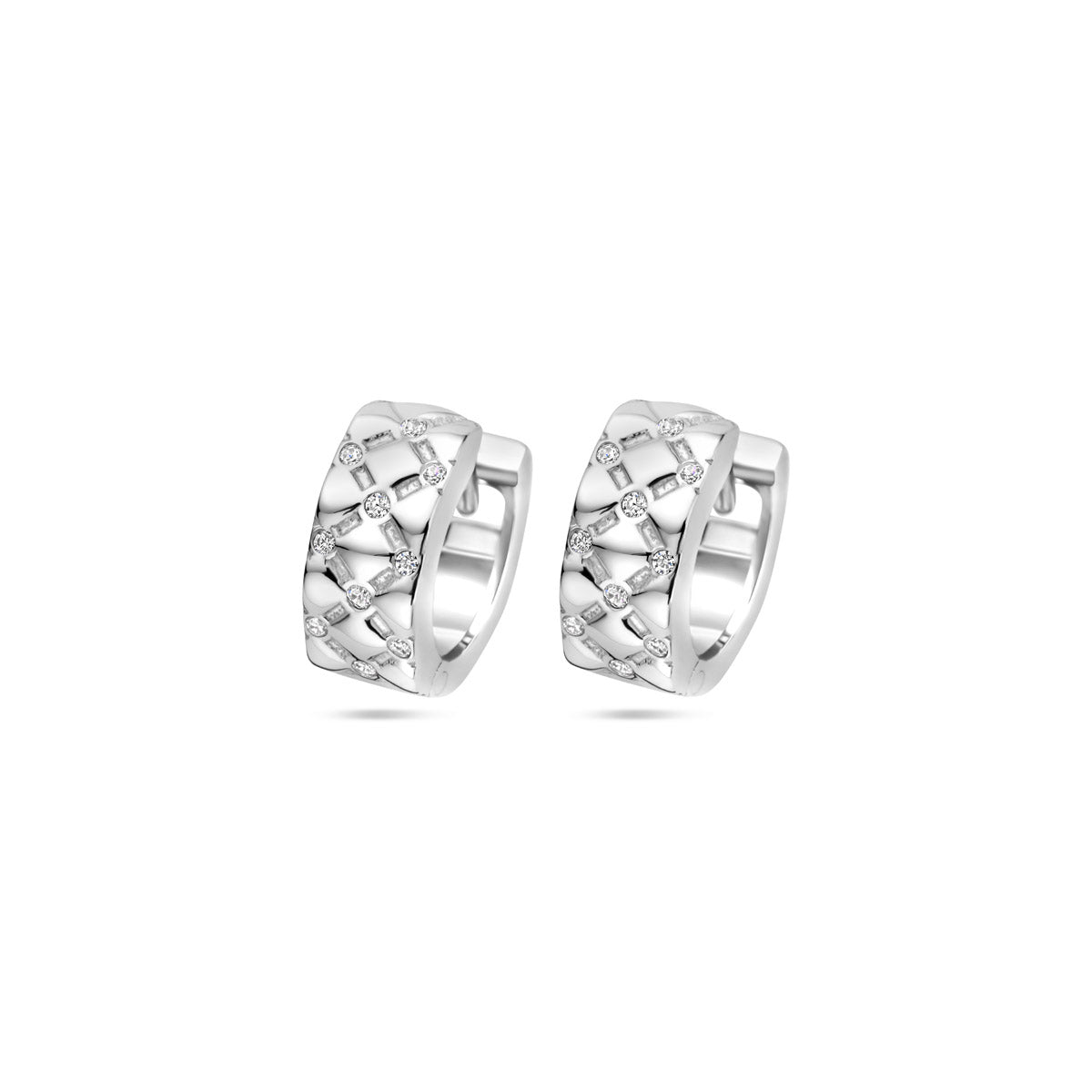 vDam Klapoorringen Zirkonia 13 Mm Zilver Gerhodineerd 1340039