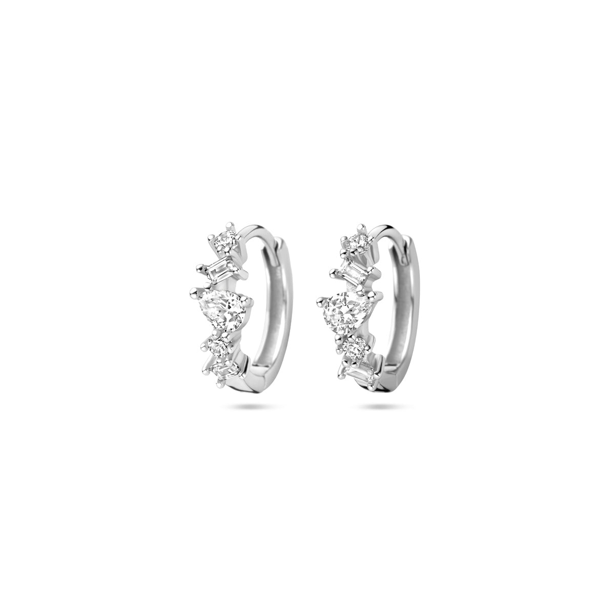 vDam Klapoorringen Zirkonia 13 Mm Zilver Gerhodineerd 1340477