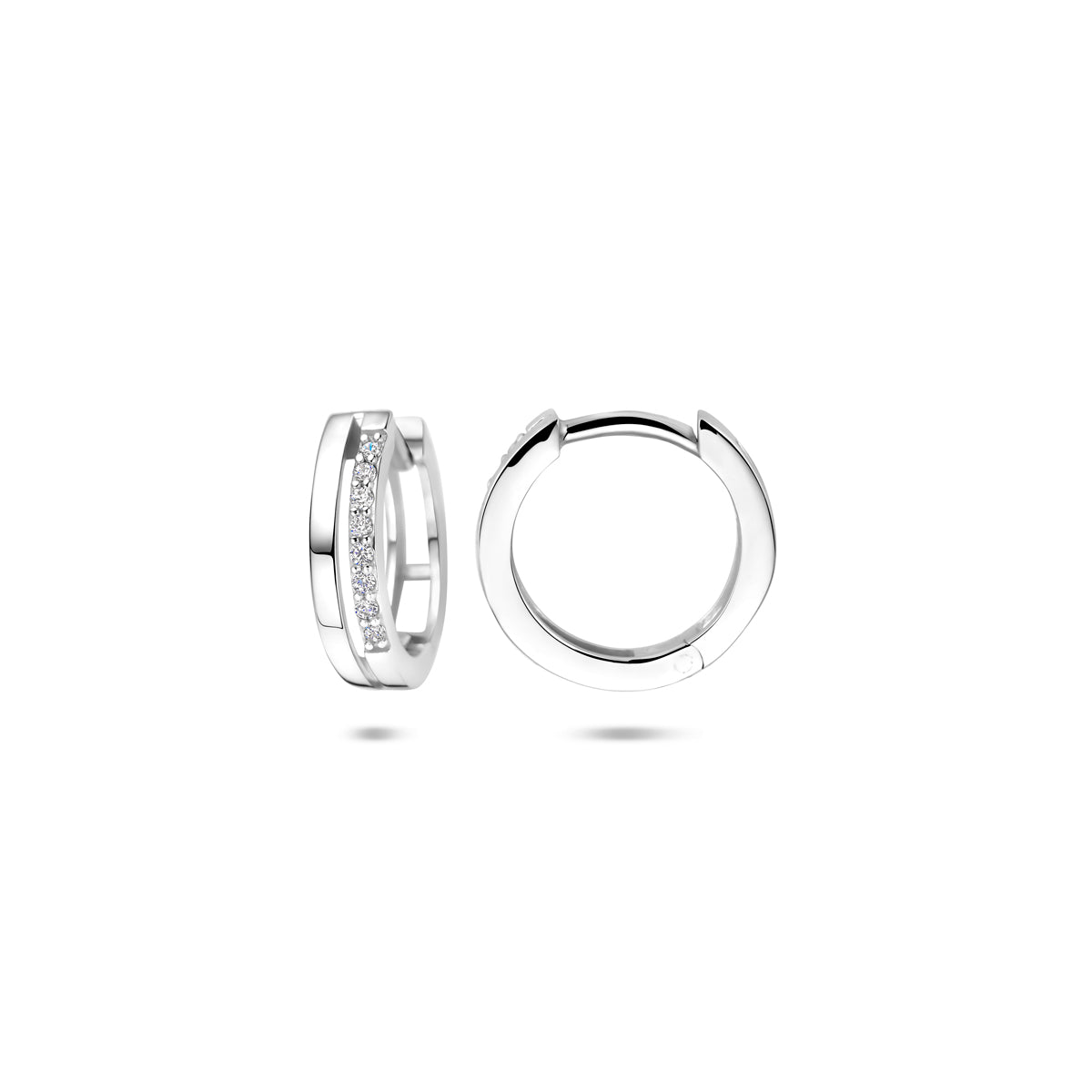 vDam Klapoorringen Zirkonia 13 Mm Zilver Gerhodineerd 1341266