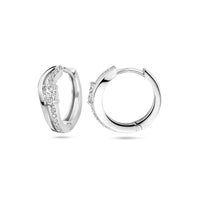 vDam Klapoorringen Zirkonia 14,5 Mm Zilver Gerhodineerd 1339830