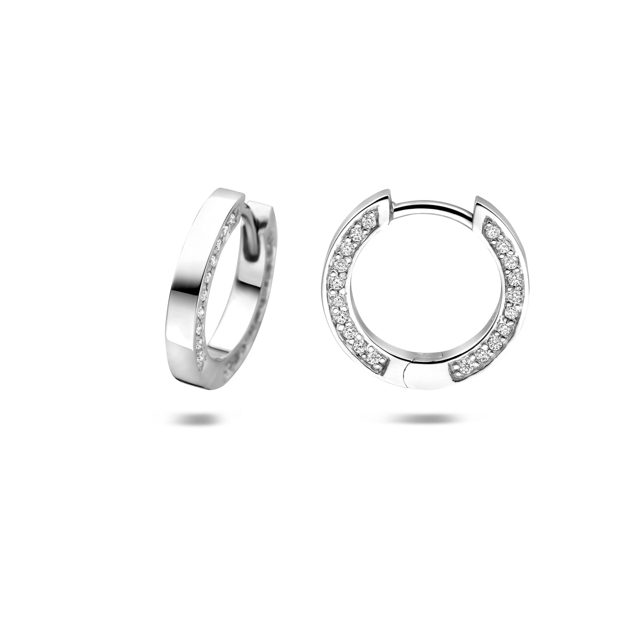 vDam Klapoorringen Zirkonia 14,5 Mm Zilver Gerhodineerd 1341707