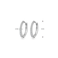 vDam Klapoorringen Zirkonia 14 Mm Zilver Gerhodineerd 1339809