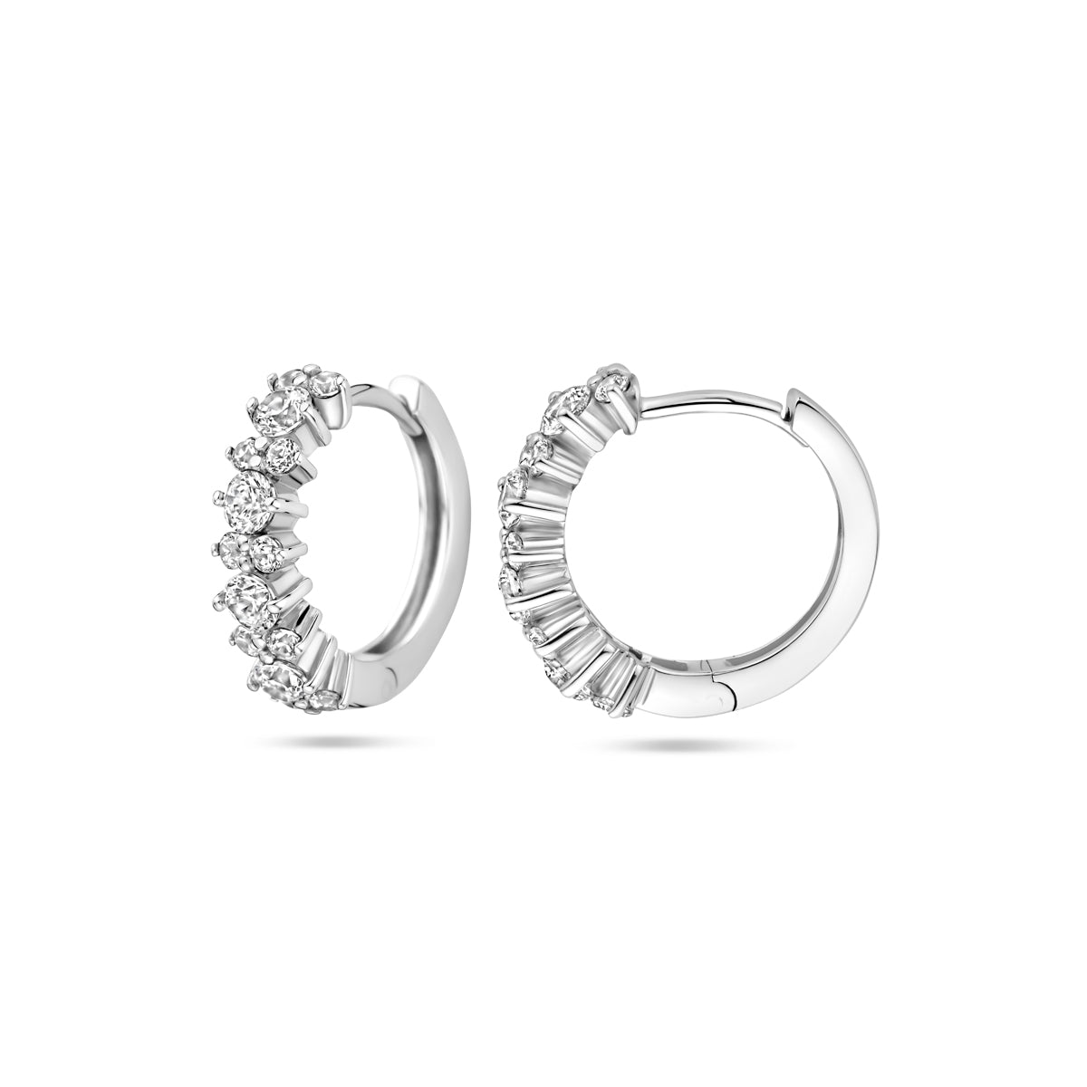 vDam Klapoorringen Zirkonia 14 Mm Zilver Gerhodineerd 1339822