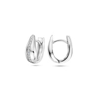 vDam Klapoorringen Zirkonia 14 Mm Zilver Gerhodineerd 1340027