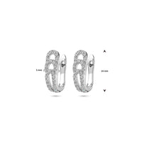 vDam Klapoorringen Zirkonia 14 Mm Zilver Gerhodineerd 1340689