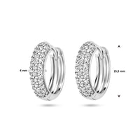 vDam Klapoorringen Zirkonia 15,5 Mm Zilver Gerhodineerd 1336937