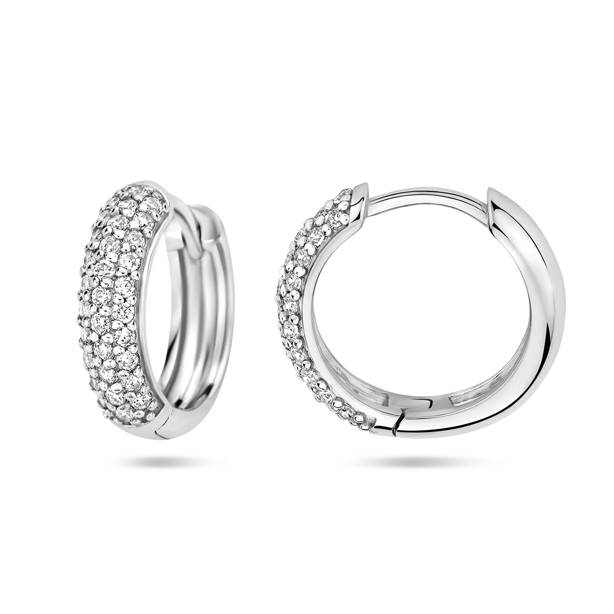 vDam Klapoorringen Zirkonia 15,5 Mm Zilver Gerhodineerd 1336937