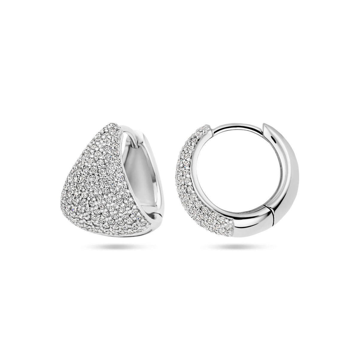 vDam Klapoorringen Zirkonia 15 Mm Zilver Gerhodineerd 1339851