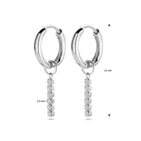 vDam Klapoorringen Zirkonia 15 Mm Zilver Gerhodineerd 1340441