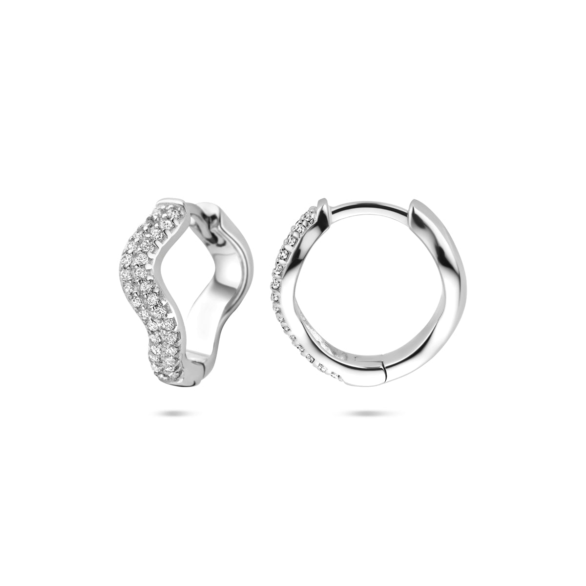 vDam Klapoorringen Zirkonia 15 Mm Zilver Gerhodineerd 1340876