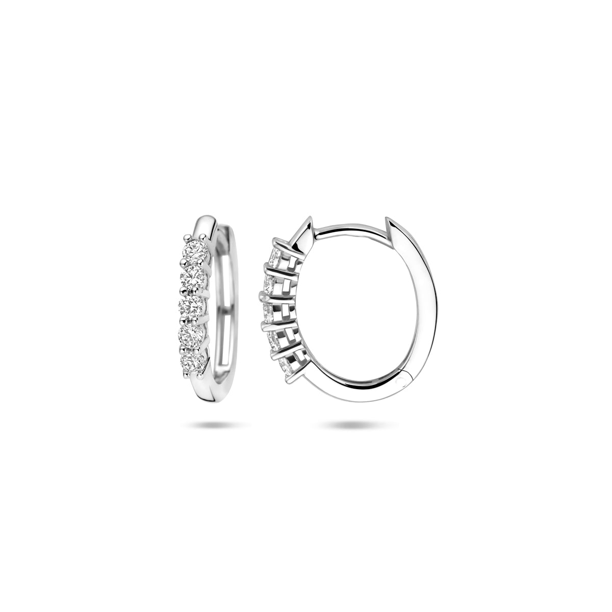 vDam Klapoorringen Zirkonia 15 Mm Zilver Gerhodineerd 1341250