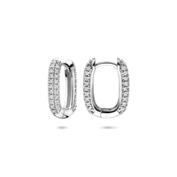 vDam Klapoorringen Zirkonia 16,5 Mm Zilver Gerhodineerd 1341118