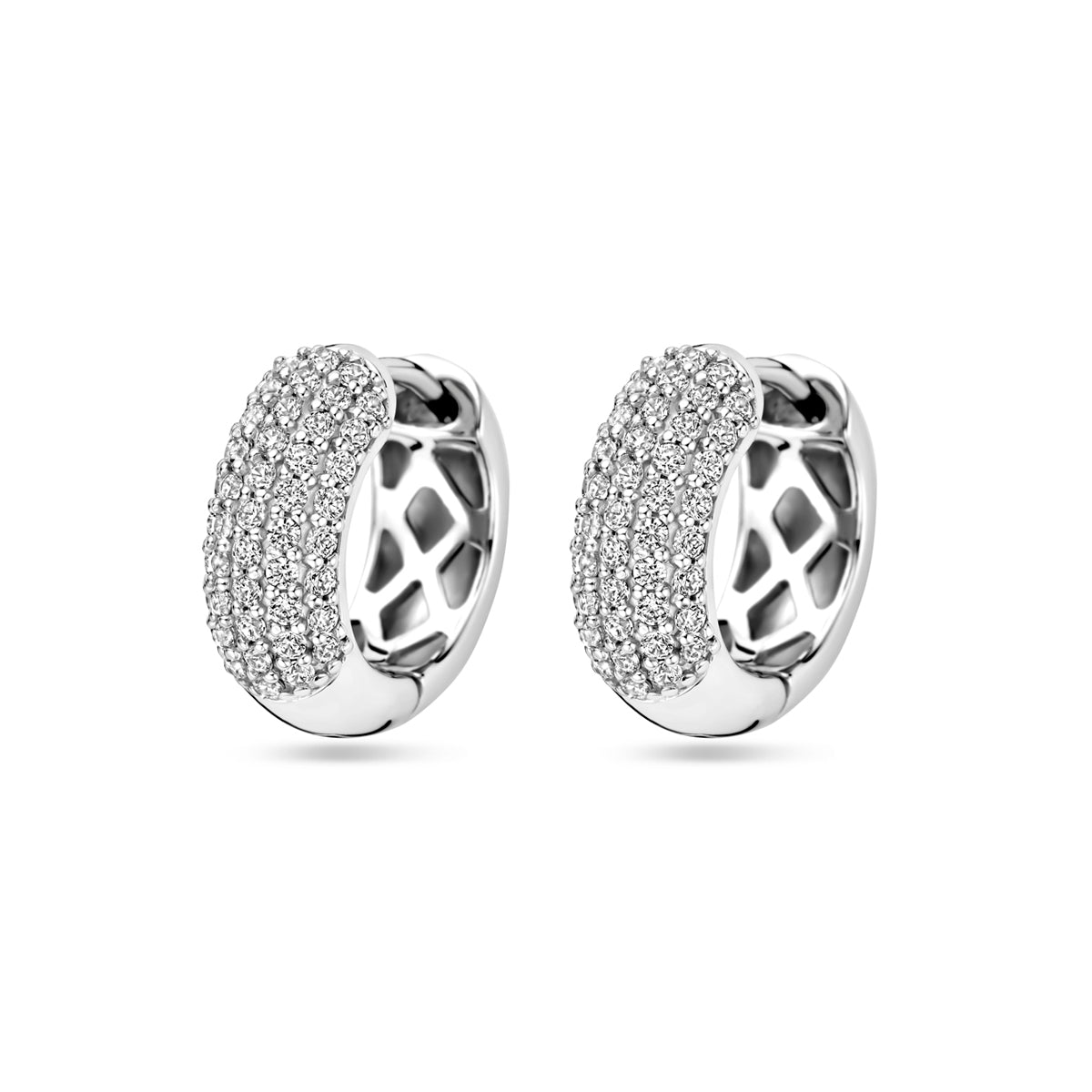 vDam Klapoorringen Zirkonia 16 Mm Zilver Gerhodineerd 1339470