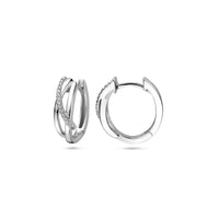 vDam Klapoorringen Zirkonia 16 Mm Zilver Gerhodineerd 1339801