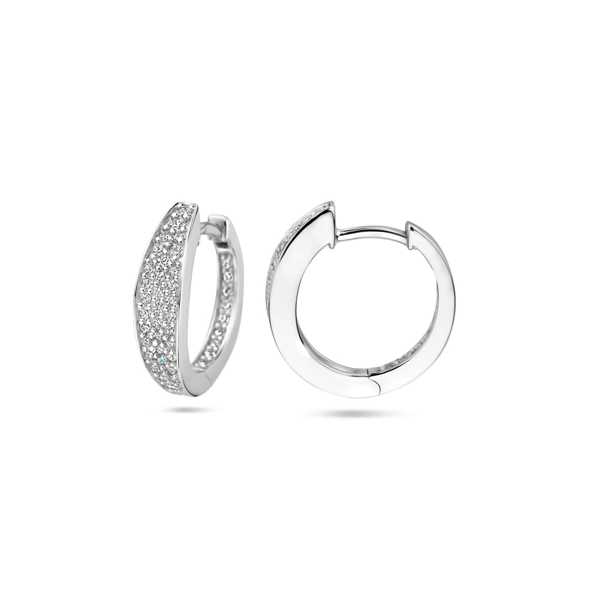 vDam Klapoorringen Zirkonia 16 Mm Zilver Gerhodineerd 1339805