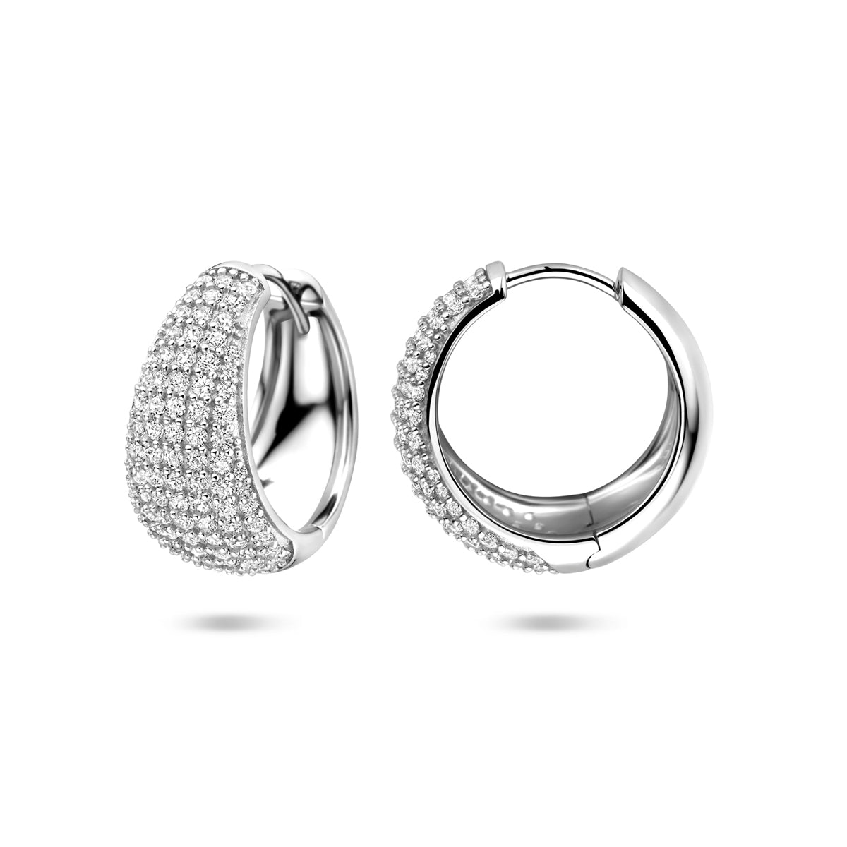 vDam Klapoorringen Zirkonia 18 Mm Zilver Gerhodineerd 1341908