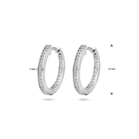 vDam Klapoorringen Zirkonia 2 Mm Buis Zilver Gerhodineerd 1339802