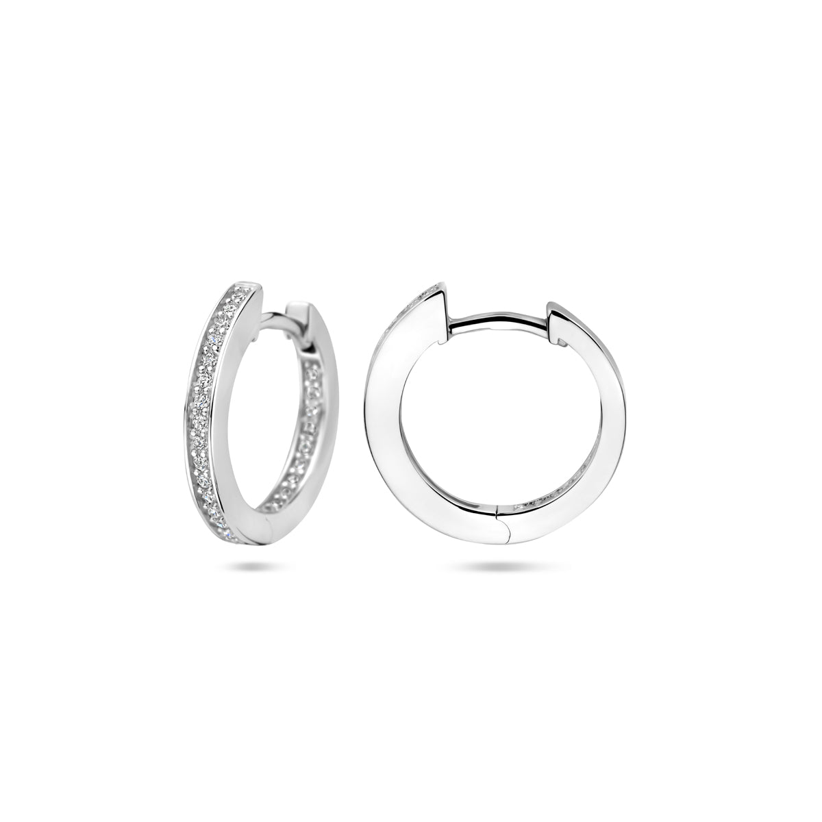 vDam Klapoorringen Zirkonia 2 Mm Buis Zilver Gerhodineerd 1339803