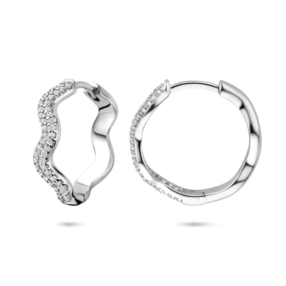 vDam Klapoorringen Zirkonia 20 Mm Zilver Gerhodineerd 1340877