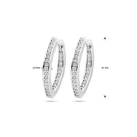 vDam Klapoorringen Zirkonia 21 Mm Zilver Gerhodineerd 1340043