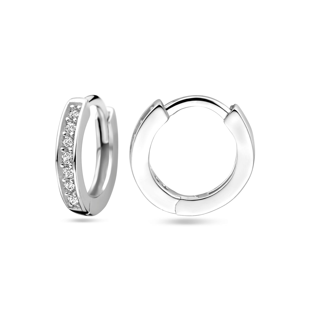vDam Klapoorringen Zirkonia 9 Mm Zilver Gerhodineerd 1331367
