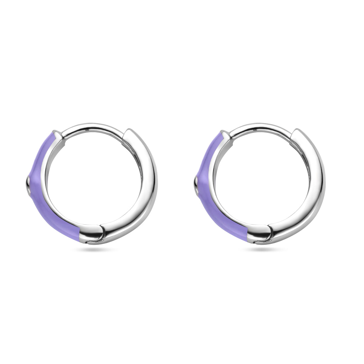 vDam Klapoorringen Zirkonia En Paars Emaille Zilver Gerhodineerd 1338410