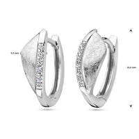 vDam Klapoorringen Zirkonia Gescratcht Zilver Gerhodineerd 1338038