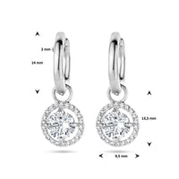 vDam Klapoorringen Zirkonia Halo Zilver Gerhodineerd 1335697
