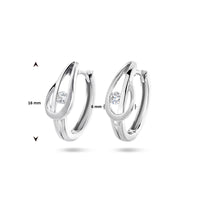 vDam Klapoorringen Zirkonia Poli/mat Zilver Gerhodineerd 1335321