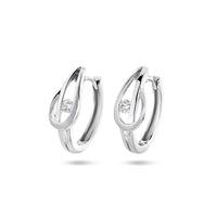 vDam Klapoorringen Zirkonia Poli/mat Zilver Gerhodineerd 1335321