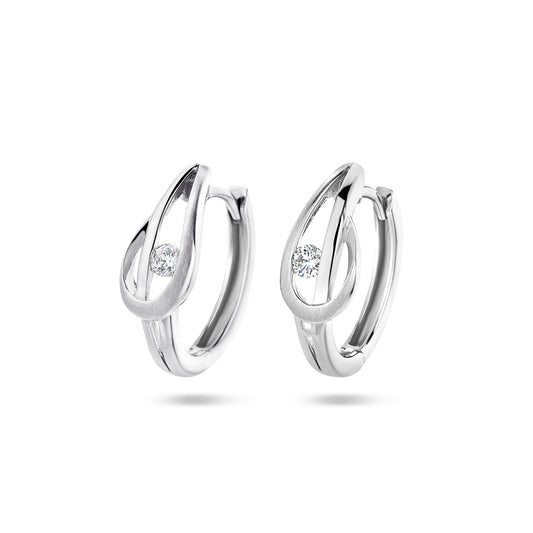 vDam Klapoorringen Zirkonia Poli/mat Zilver Gerhodineerd 1340278