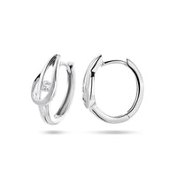 vDam Klapoorringen Zirkonia Poli/mat Zilver Gerhodineerd 1335321