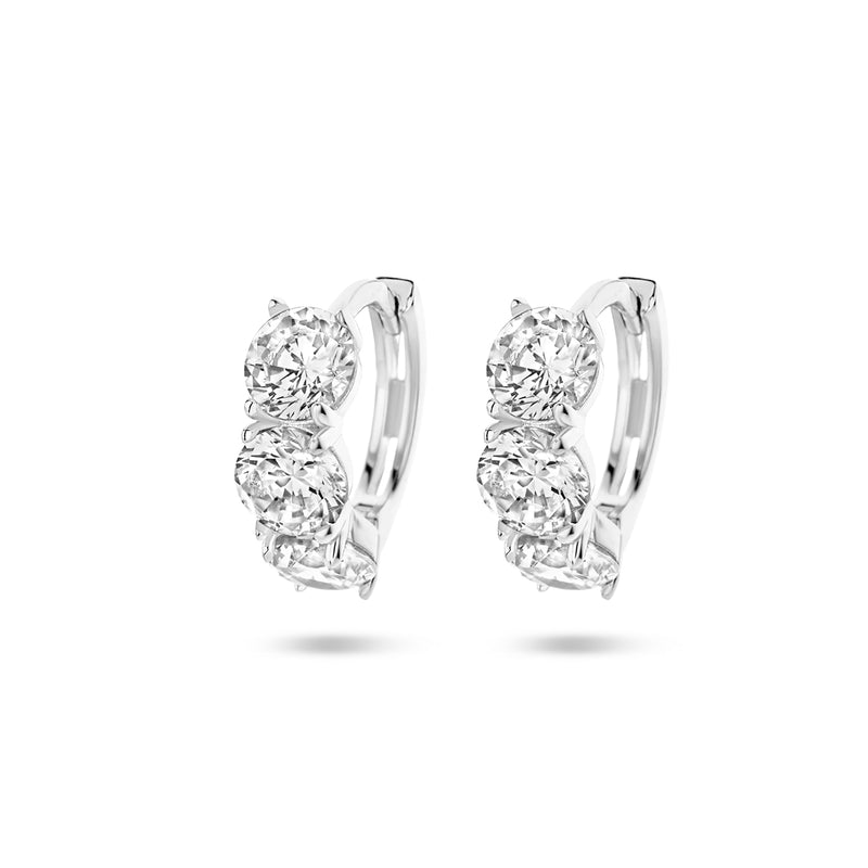 vDam Klapoorringen Zirkonia Wit Zilver Gerhodineerd 1336595