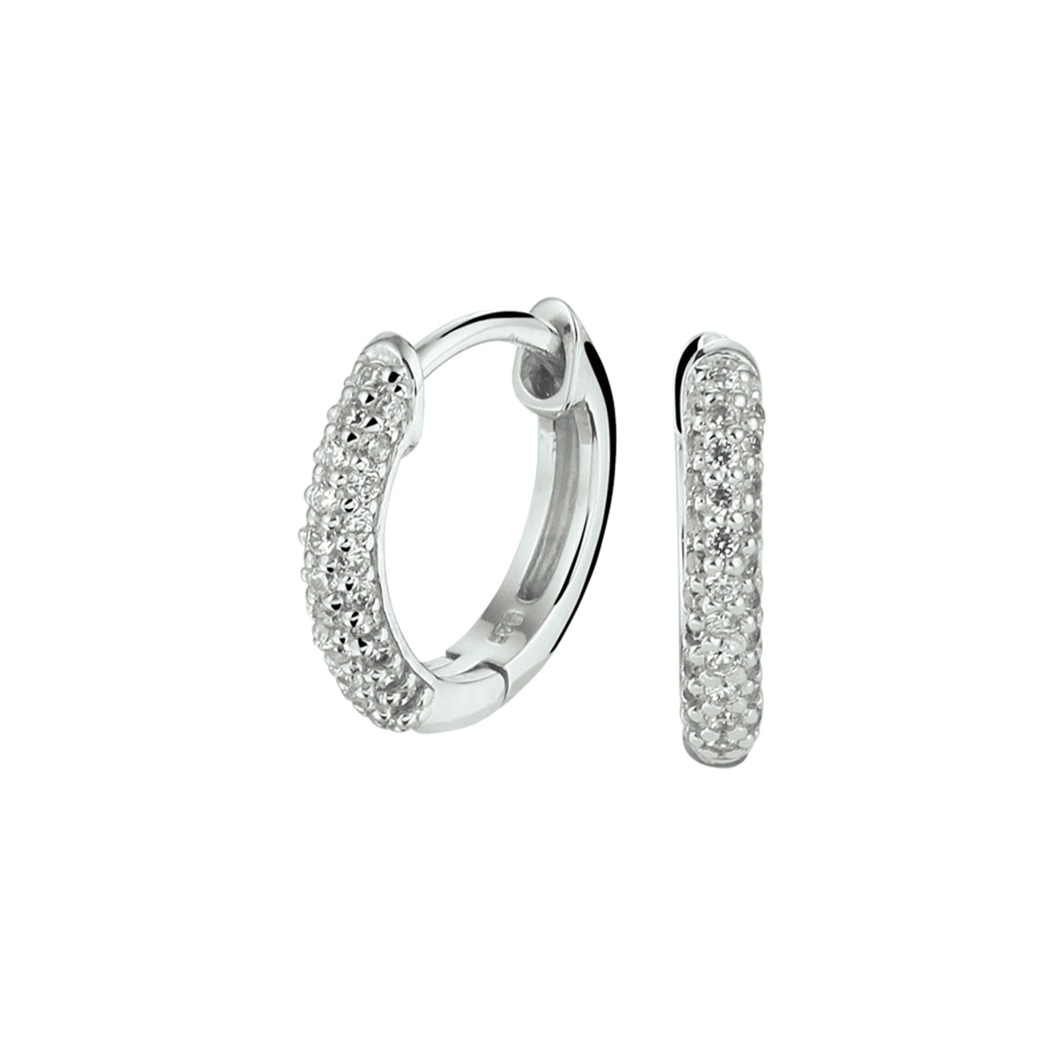 vDam Klapoorringen Zirkonia Zilver Gerhodineerd 1325207