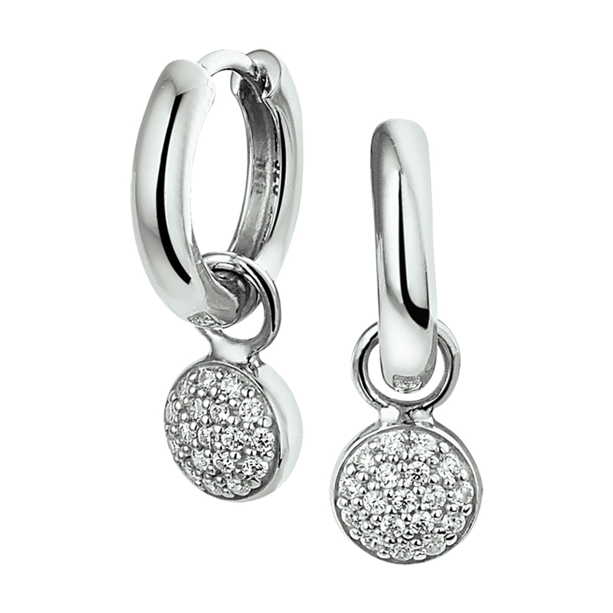 vDam Klapoorringen Zirkonia Zilver Gerhodineerd 1327089