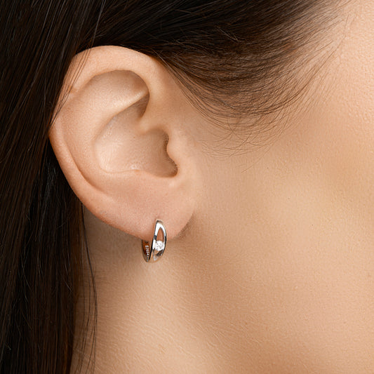 vDam Klapoorringen Zirkonia Zilver Gerhodineerd 1326986