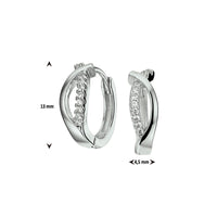 vDam Klapoorringen Zirkonia Zilver Gerhodineerd 1326991