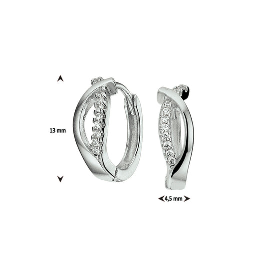 vDam Klapoorringen Zirkonia Zilver Gerhodineerd 1326991
